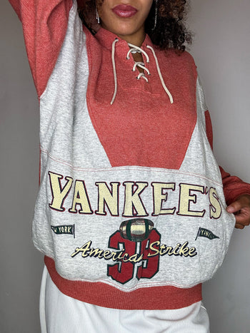 Sweat à capuche saumon L vintage