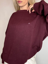 Sweat à col rond bordaux TOMMY HILFIGER L vintage