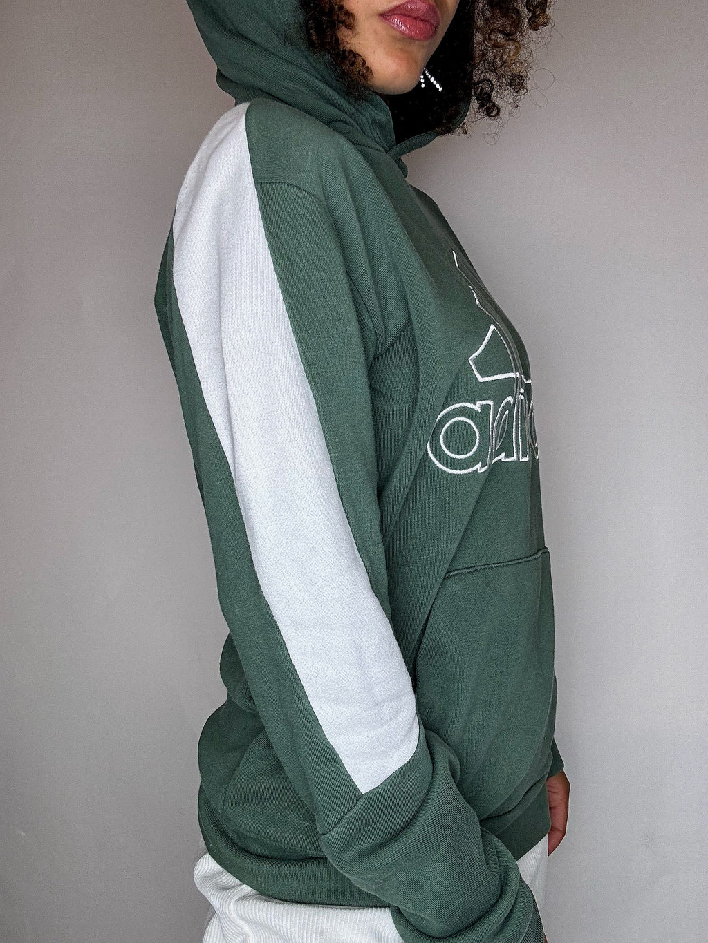 Vintage Adidas Khaki Hoodie, Größe S
