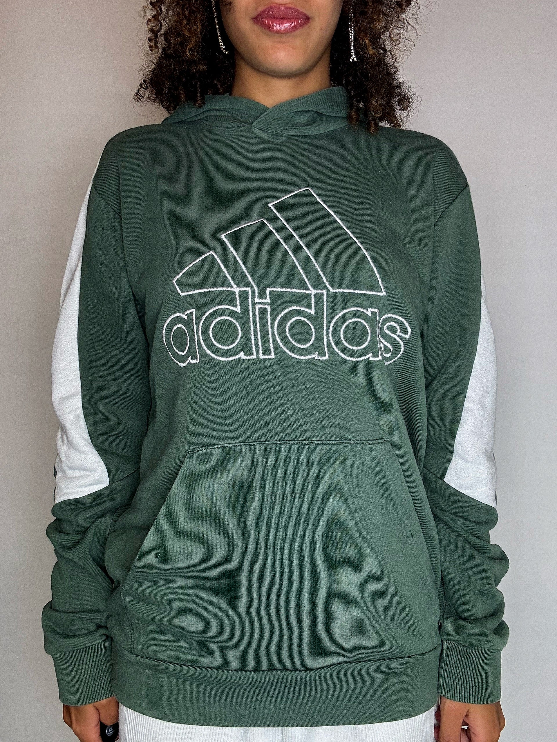 Vintage Adidas Khaki Hoodie, Größe S