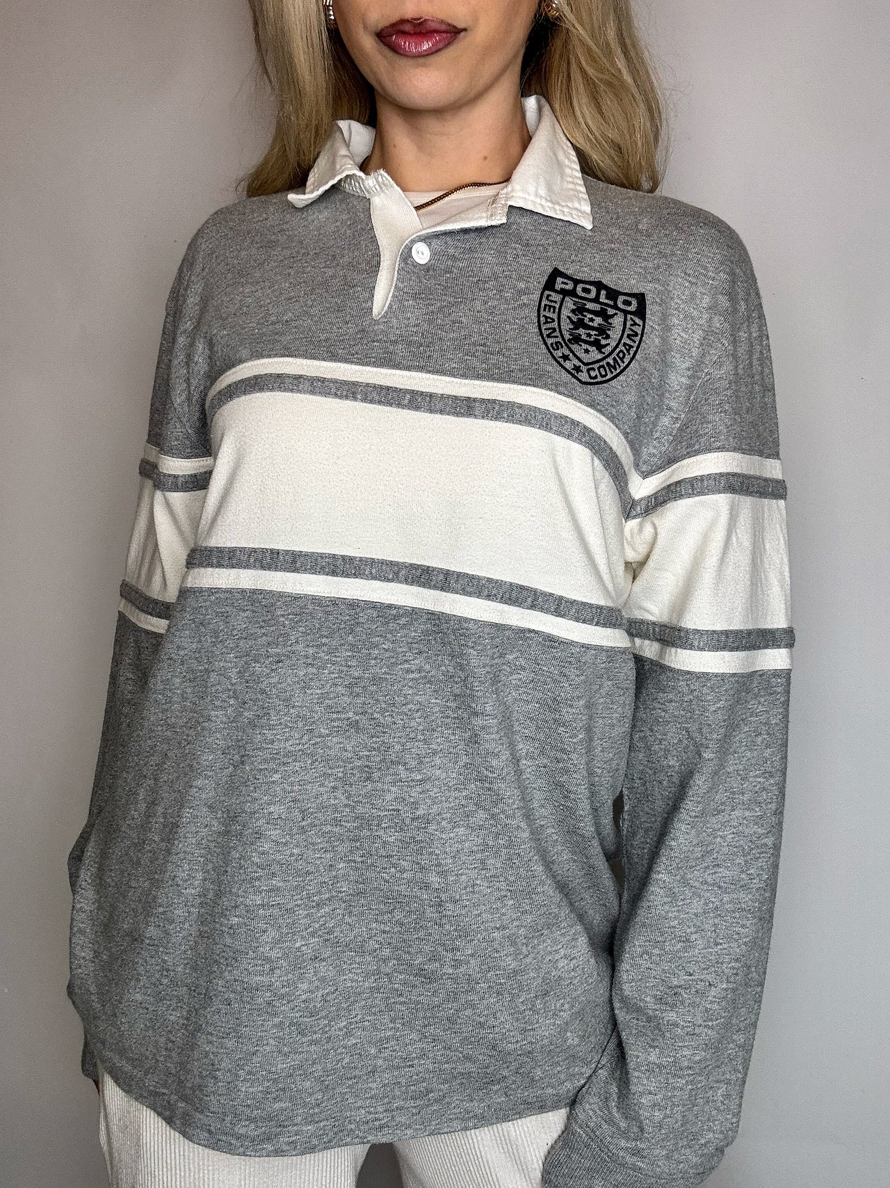 Vintage RALPH LAUREN red long-sleeved polo shirt M