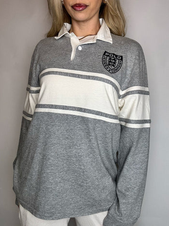 Vintage RALPH LAUREN red long-sleeved polo shirt M