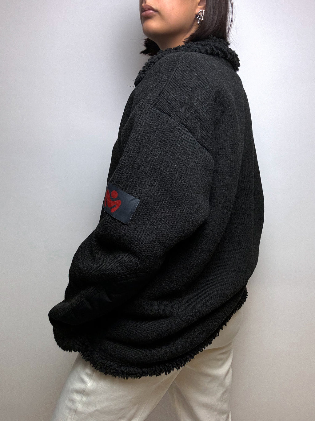 Vintage black fur lined fleece L/XL 