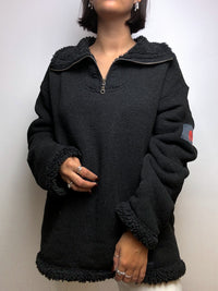 Vintage black fur lined fleece L/XL 