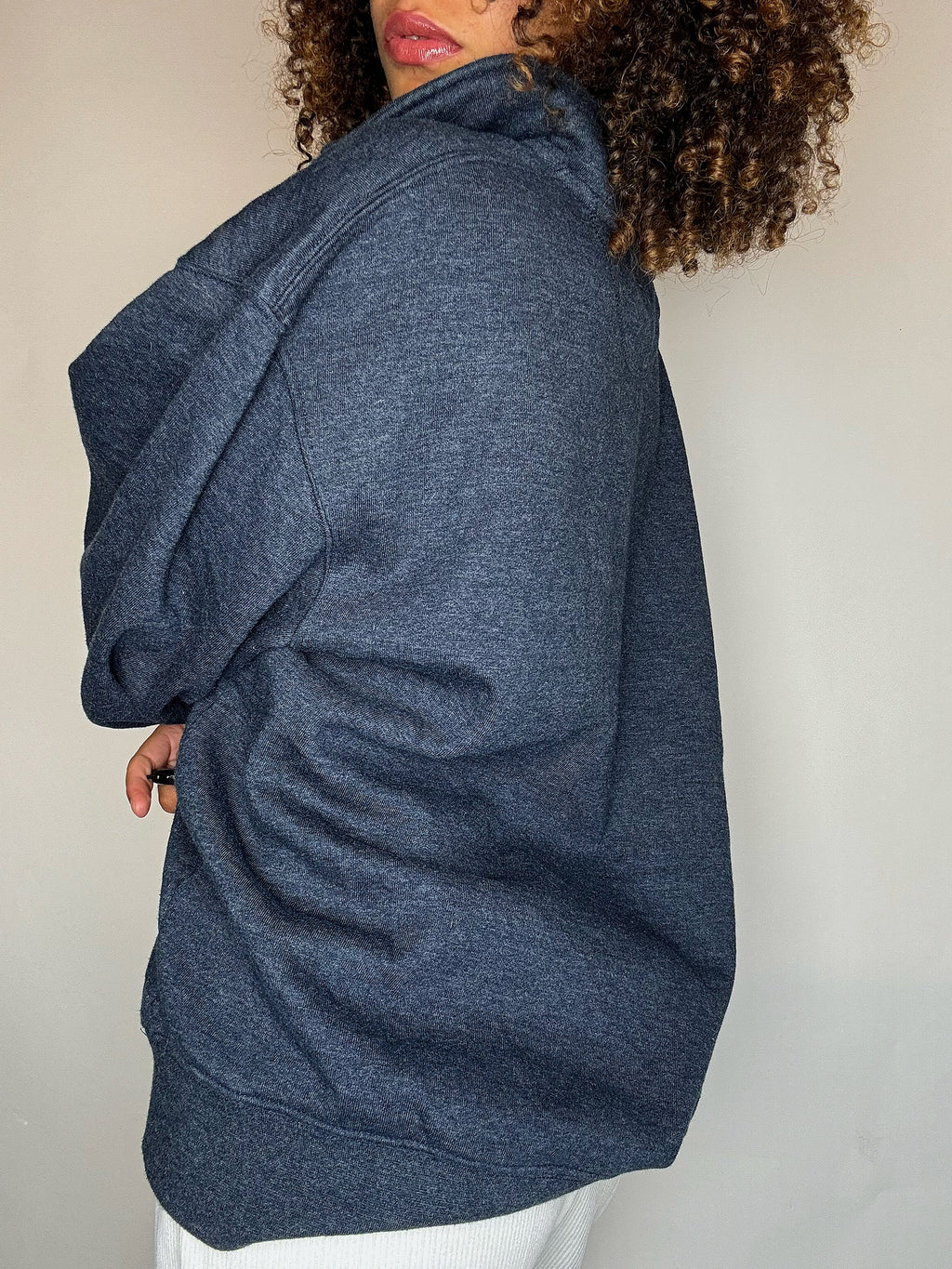 Sweat bleu chiné col cheminée JANSPORT XL vintage