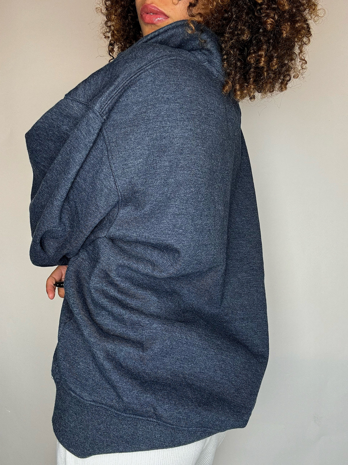 Sweat bleu chiné col cheminée JANSPORT XL vintage