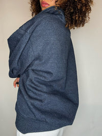 Sweat bleu chiné col cheminée JANSPORT XL vintage