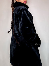 Vintage black faux fur coat S/M