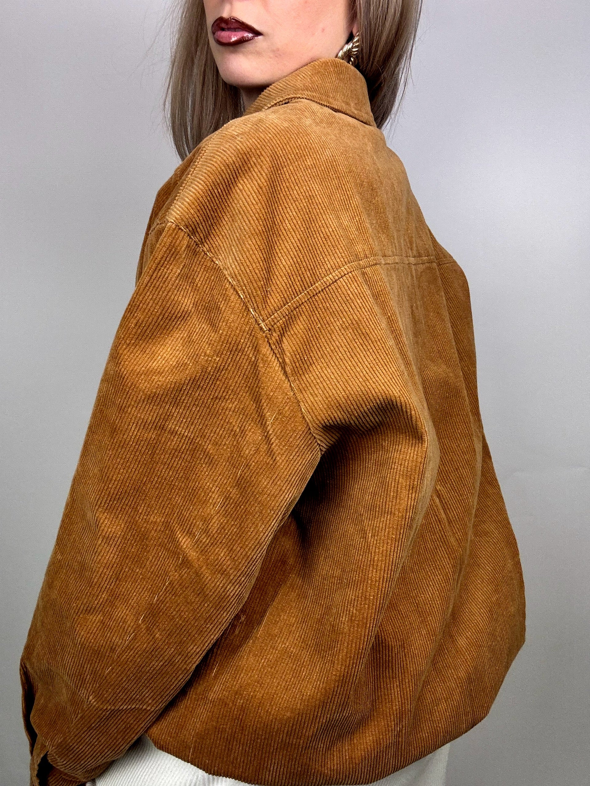 Vintage camel corduroy lined jacket L/XL