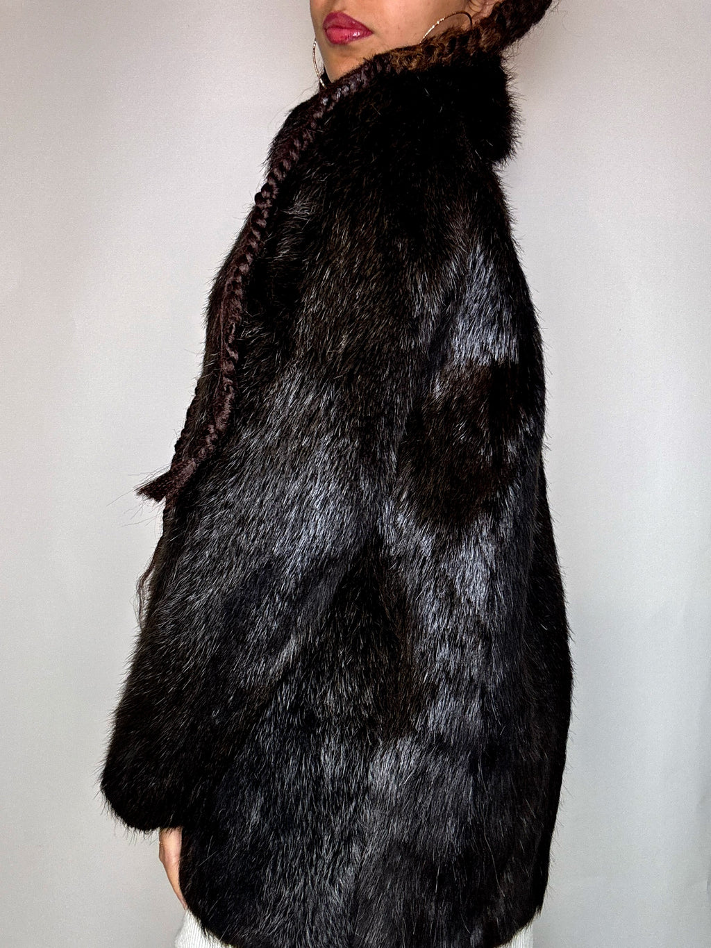 Vintage Brown Real Fur S/M