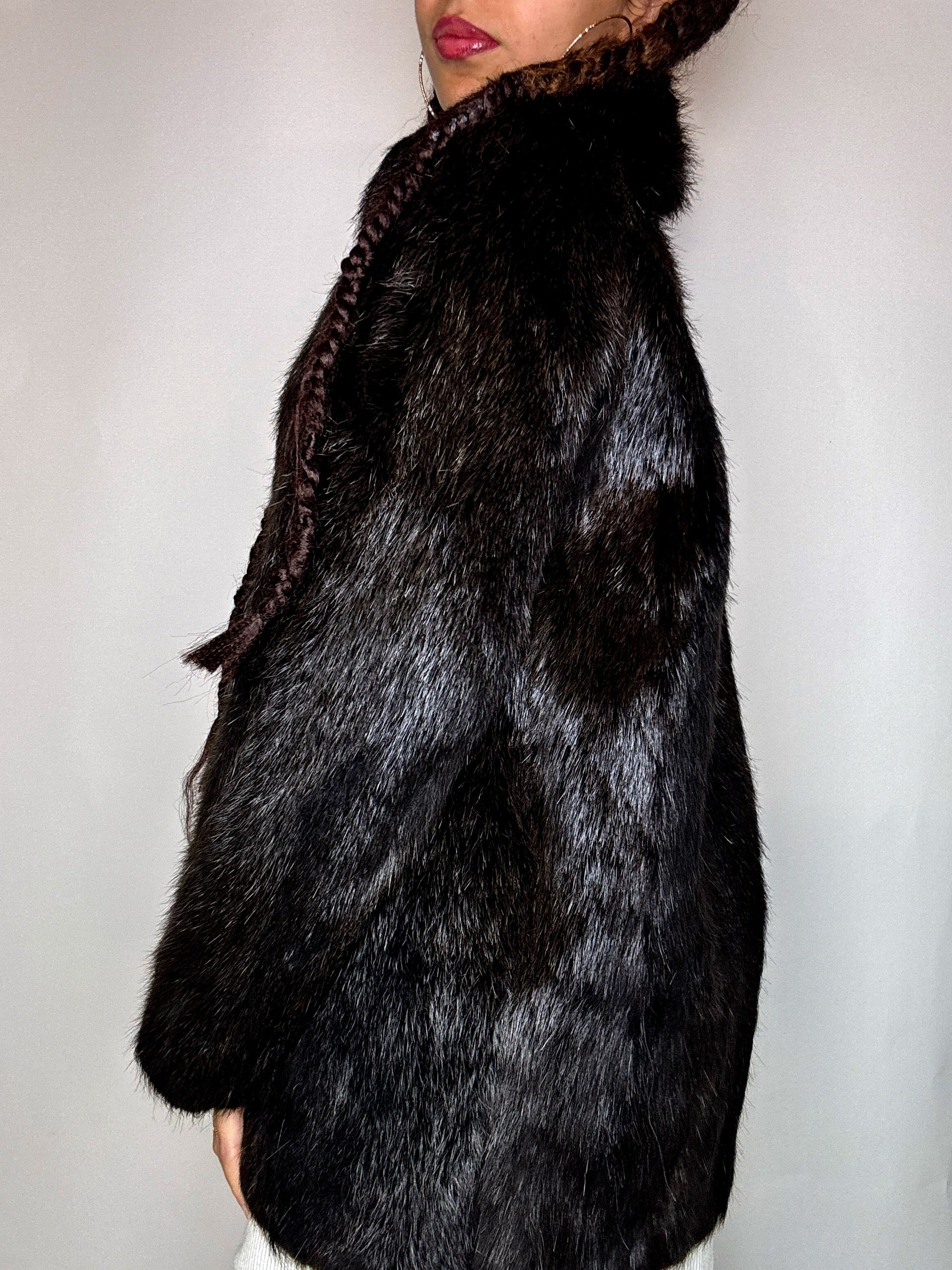 Vintage Brown Real Fur S/M
