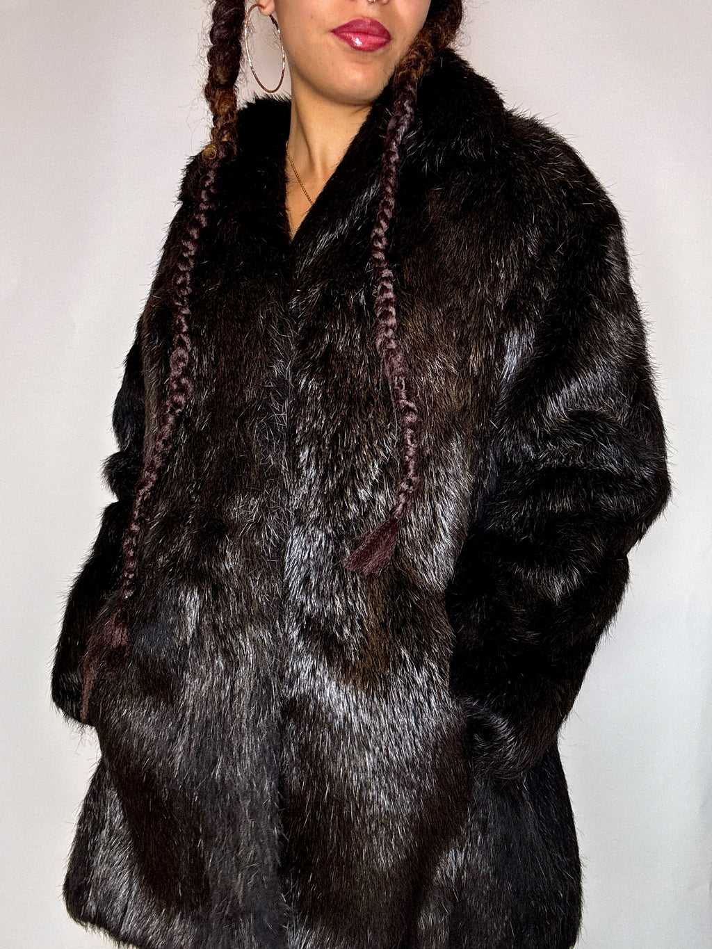 Vintage Brown Real Fur S/M