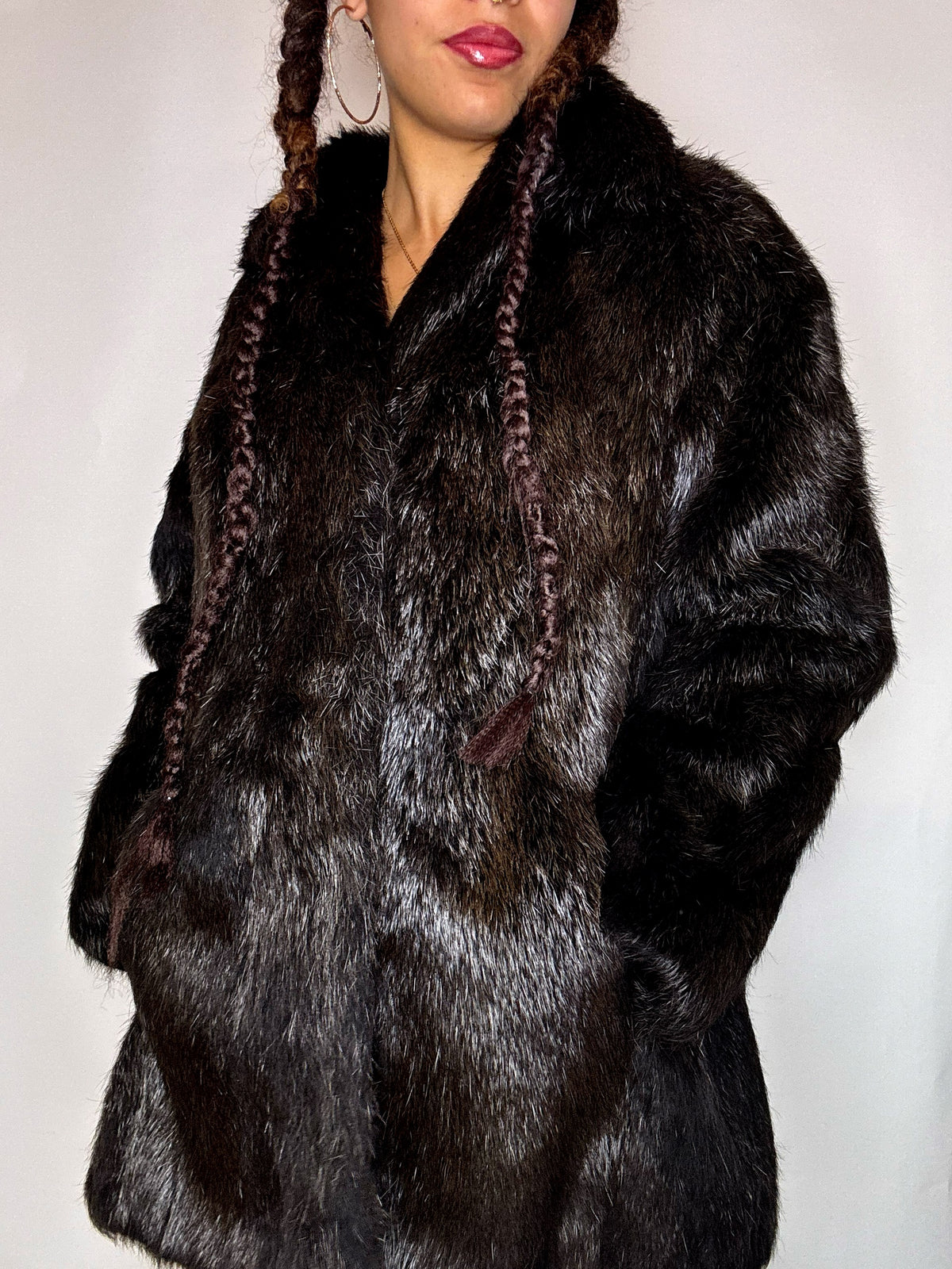 Vintage Brown Real Fur S/M