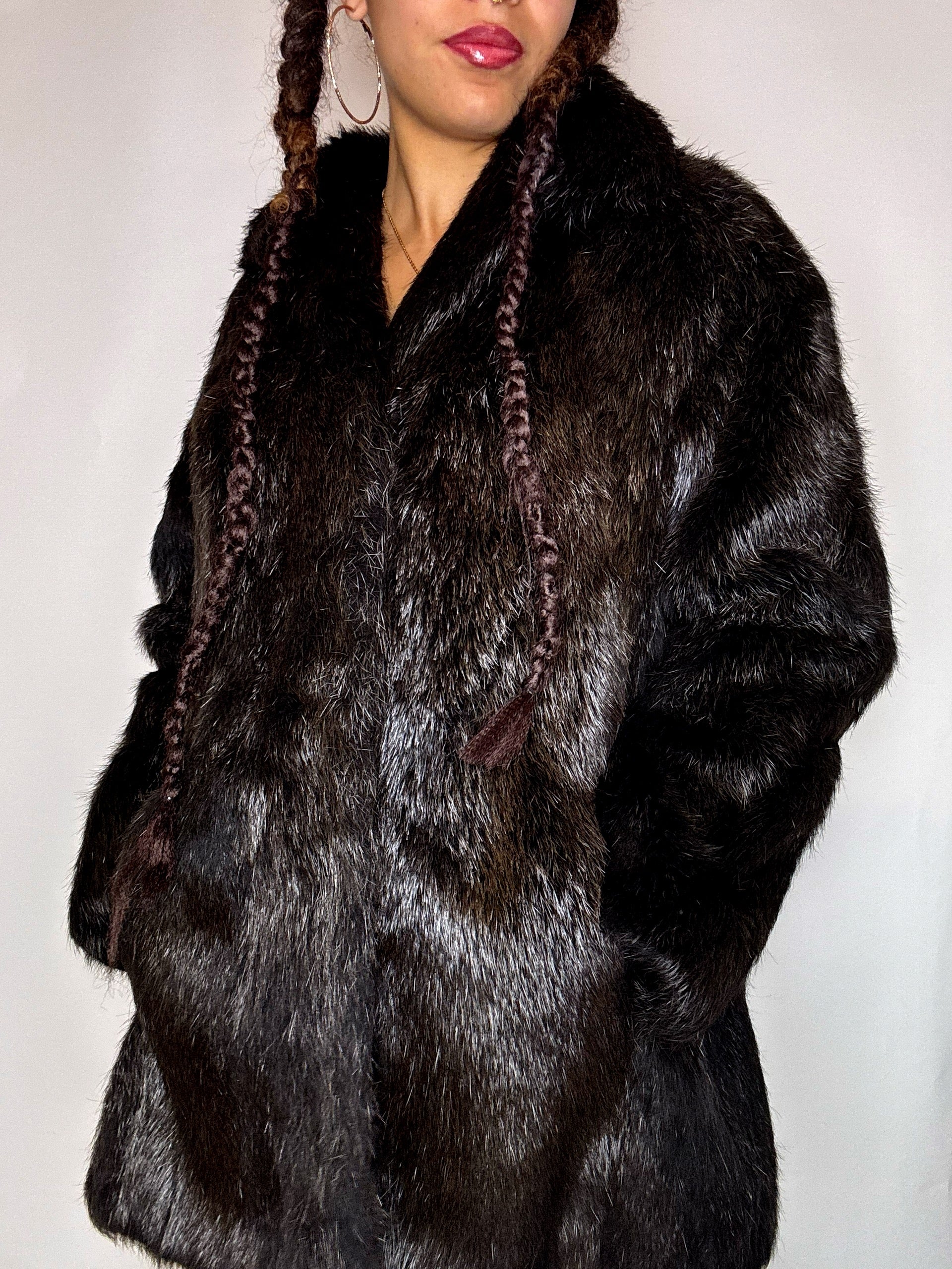 Vintage Brown Real Fur S/M