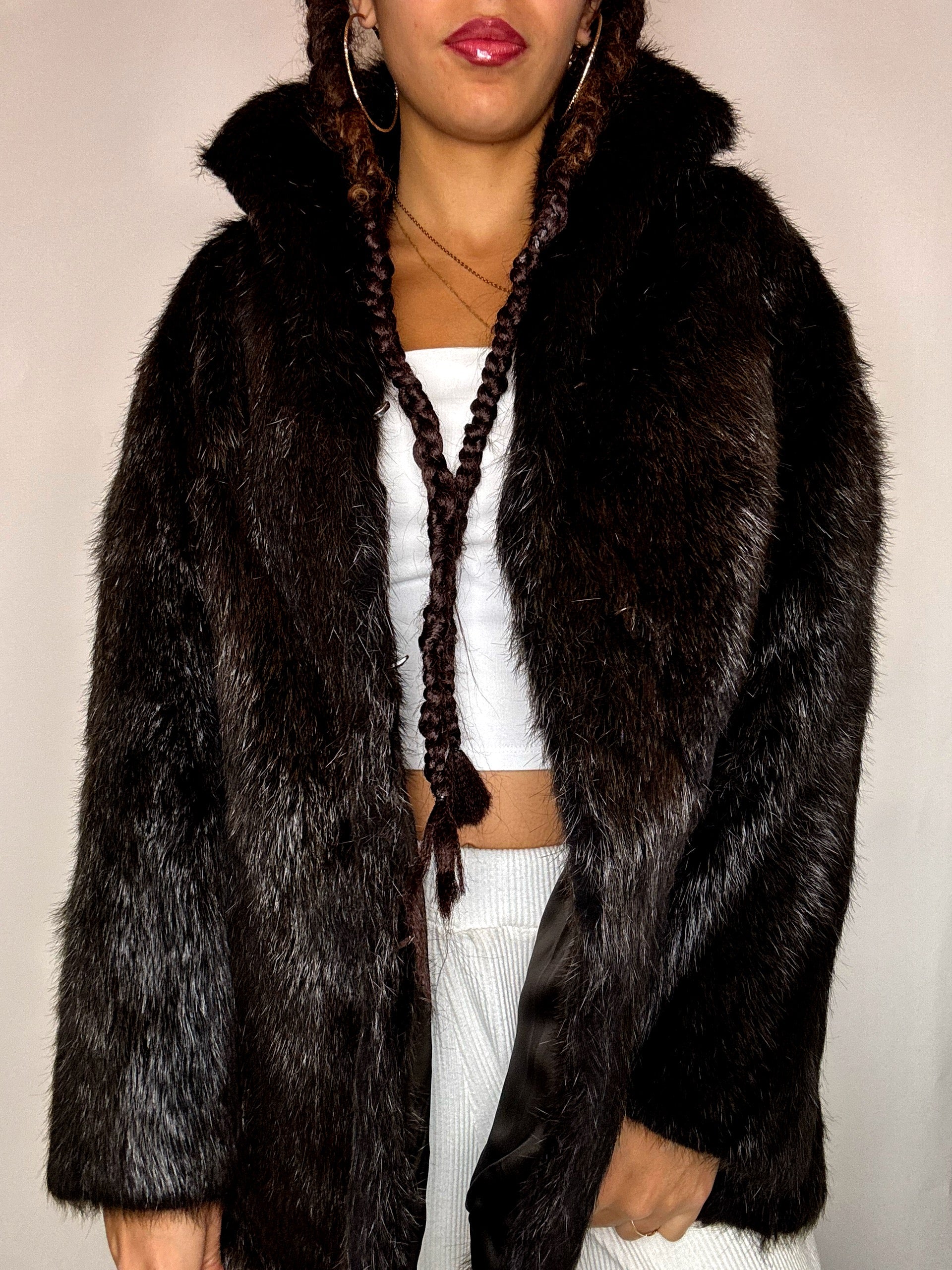 Vintage Brown Real Fur S/M