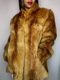 Echtpelz Beige Gold M/L Vintage