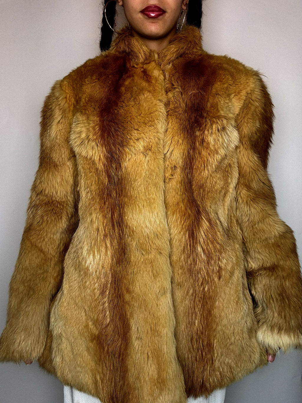 Echtpelz Beige Gold M/L Vintage