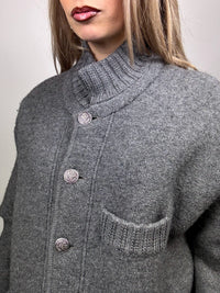 Vintage XL gray wool bomber jacket