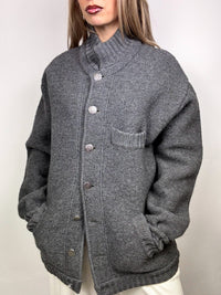 Vintage XL gray wool bomber jacket