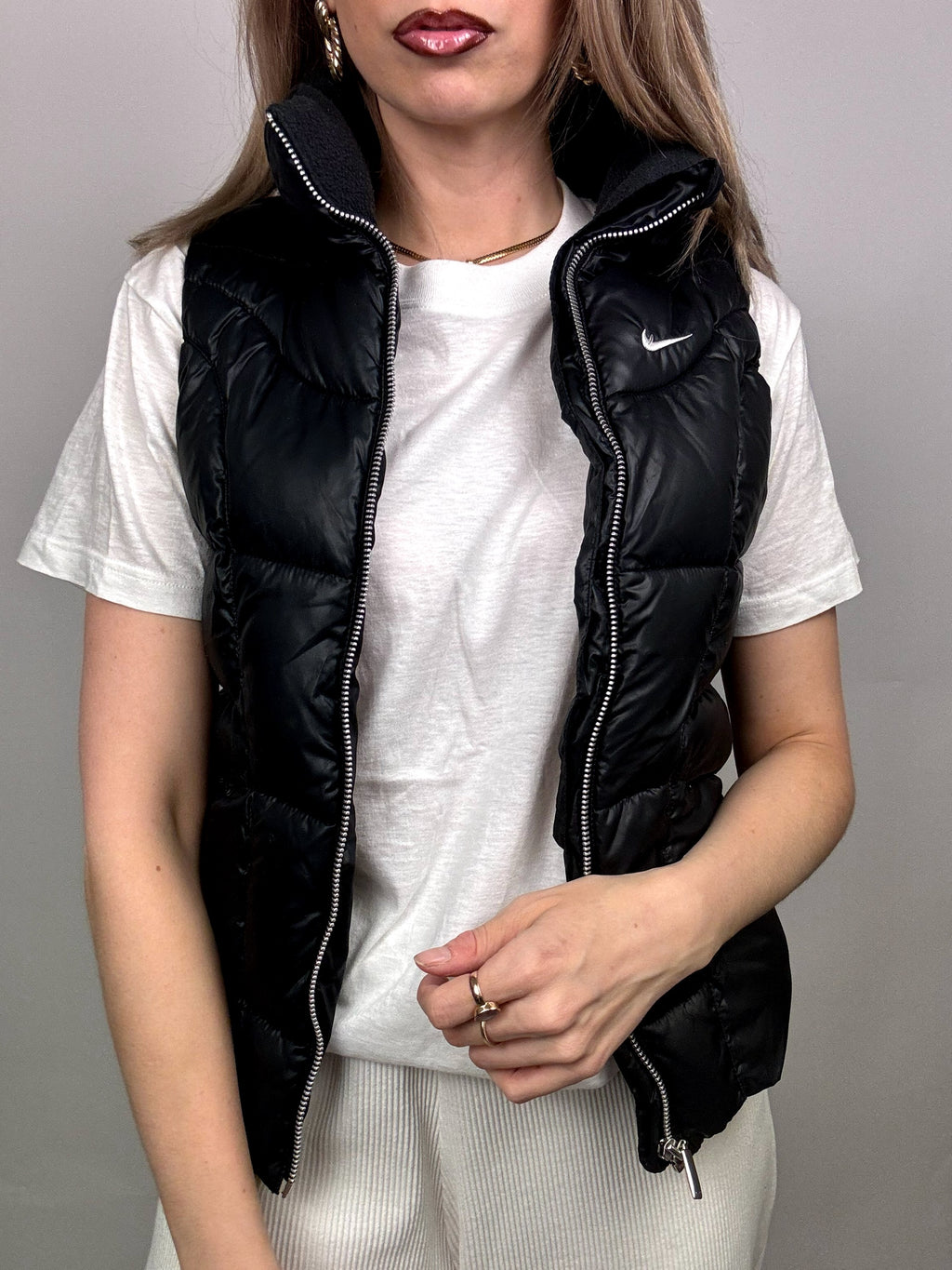 Gilet puffy noir brillant NIKE XS Vintage