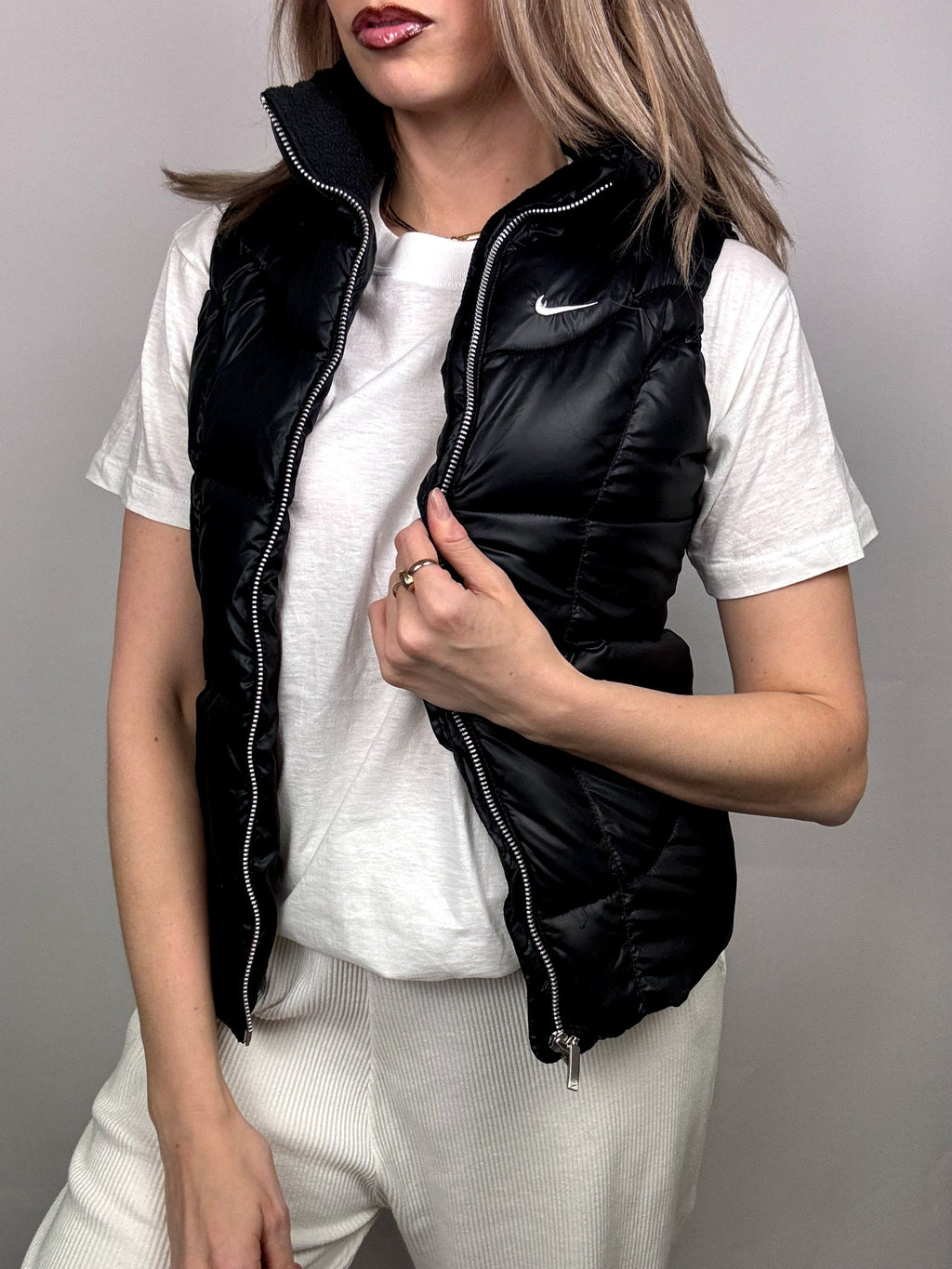 Gilet puffy noir brillant NIKE XS Vintage