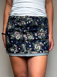 Jupe en denim imprimée S vintage
