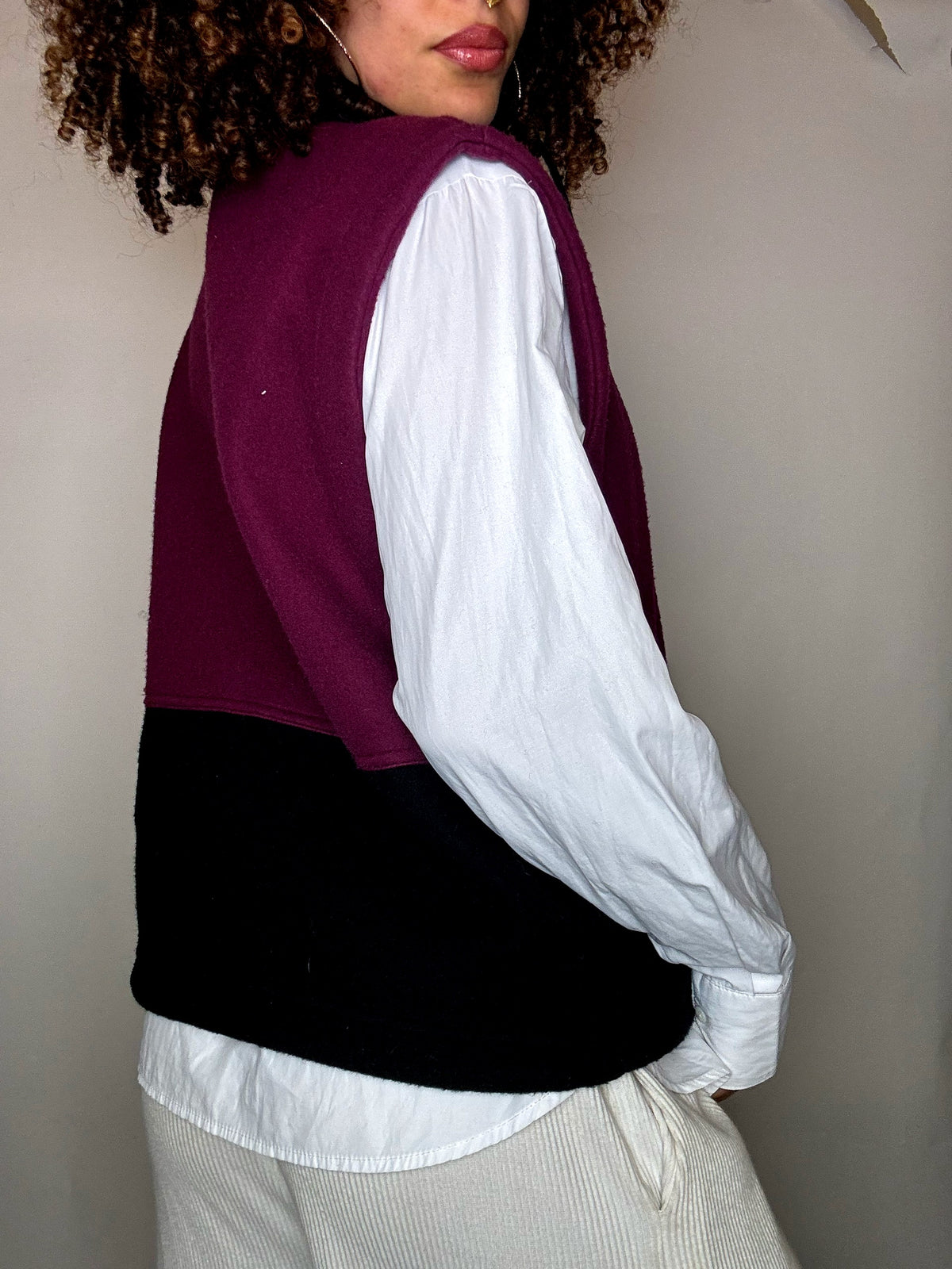 Gilet polaire bicolore S vintage