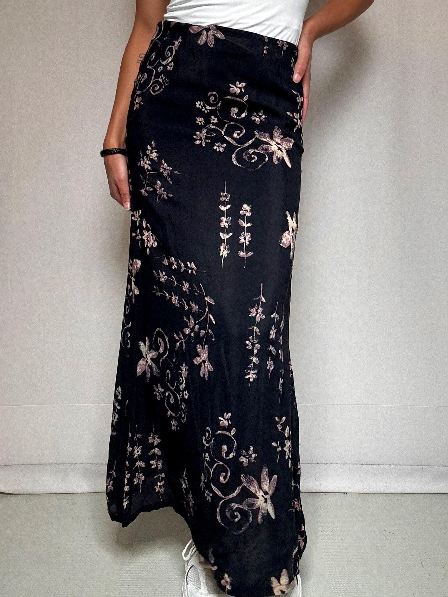 Jupe longue à fleurs S vintage