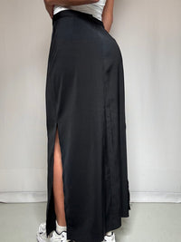Jupe longue noire fendue M/L vintage