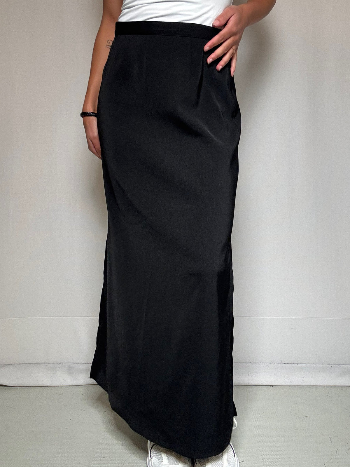 Jupe longue noire fendue M/L vintage