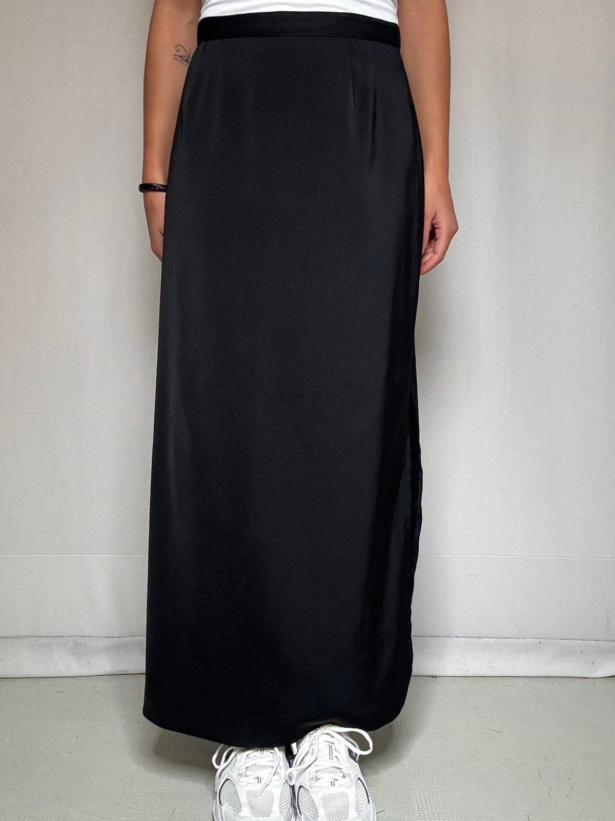 Jupe longue noire fendue M/L vintage