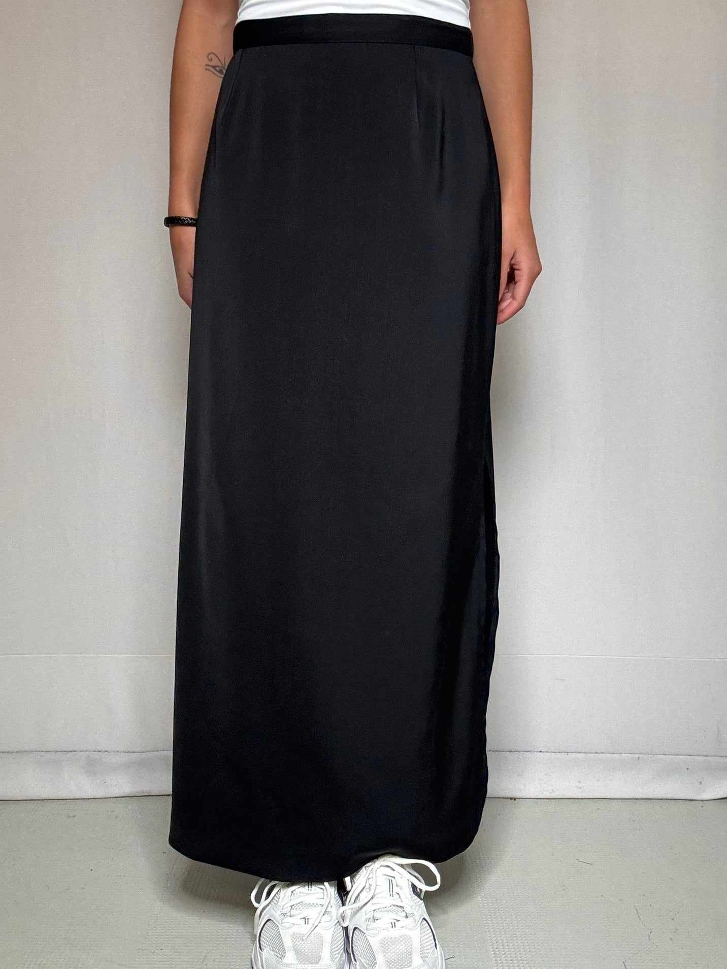 Jupe longue noire fendue M/L vintage