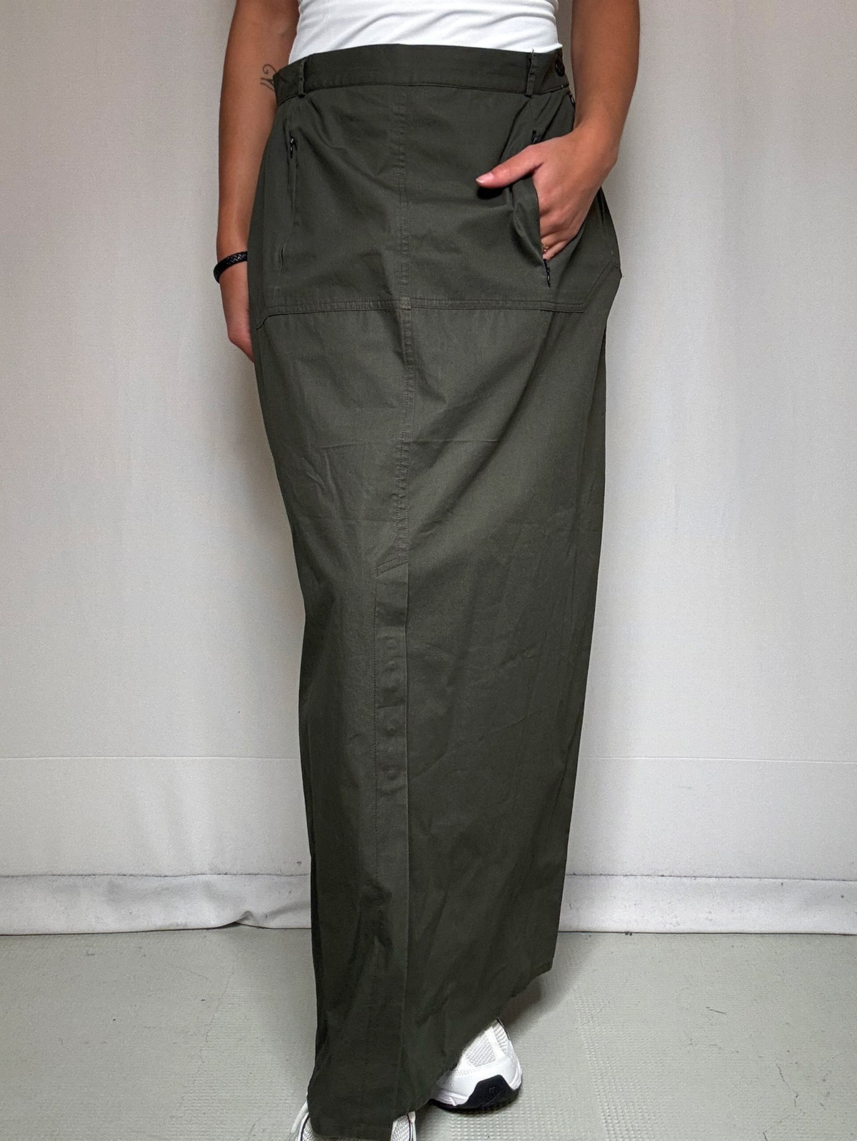 Jupe longue kaki L vintage