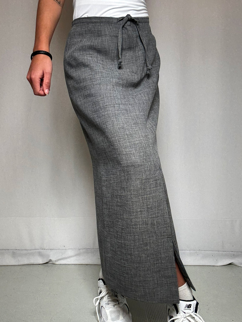 Jupe longue droite grise M/L vintage