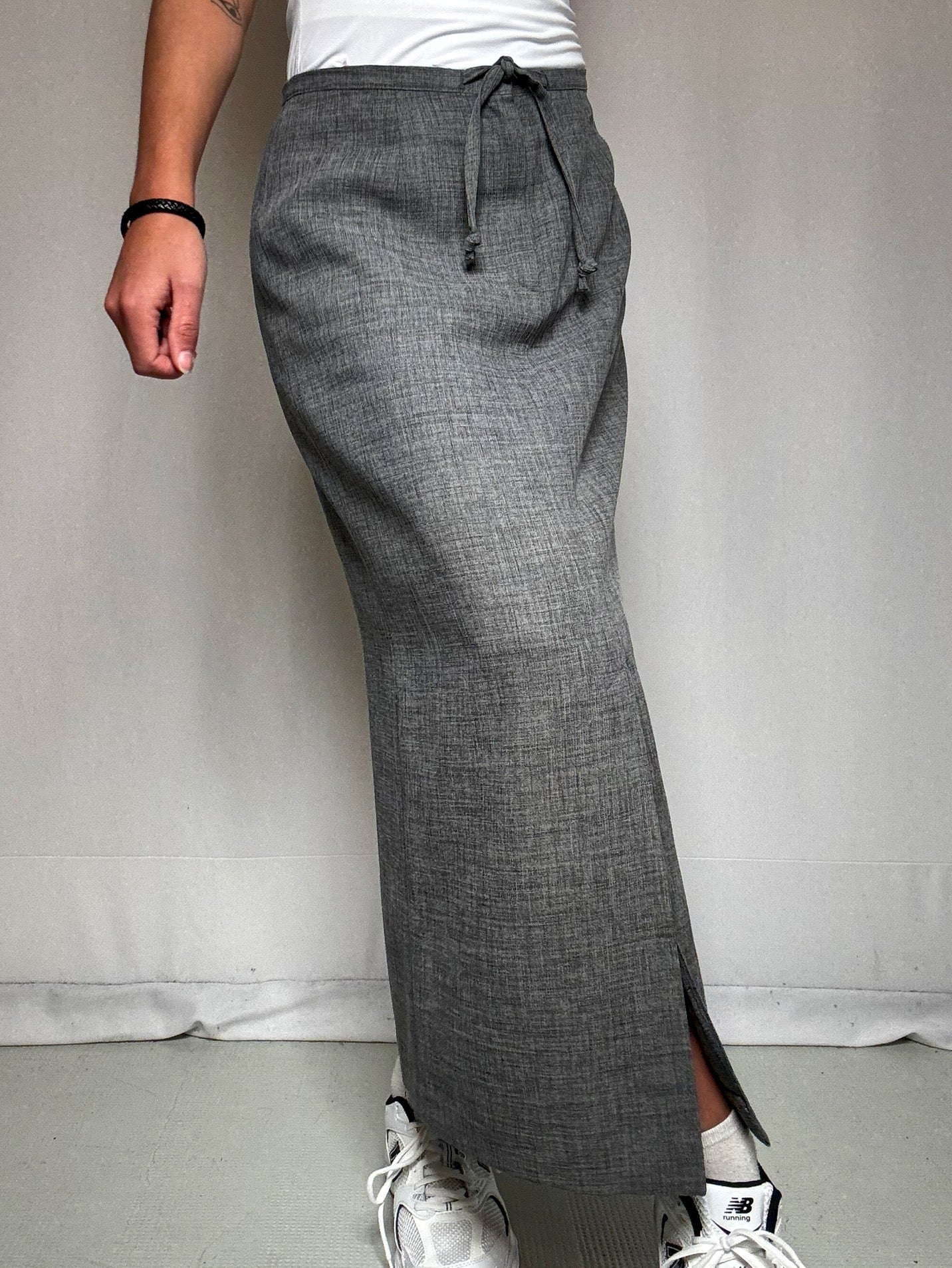 Jupe longue droite grise M/L vintage