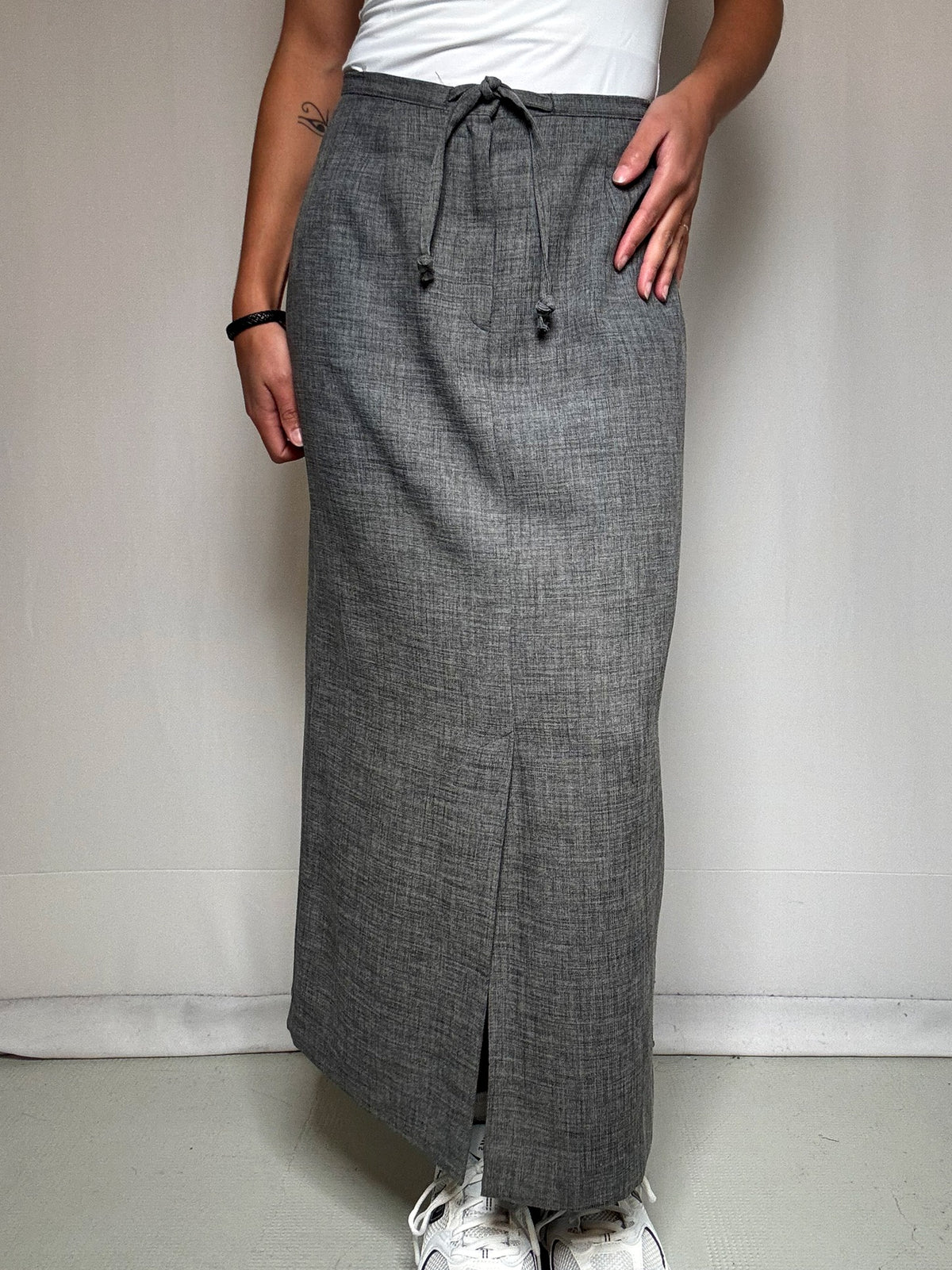 Jupe longue droite grise M/L vintage