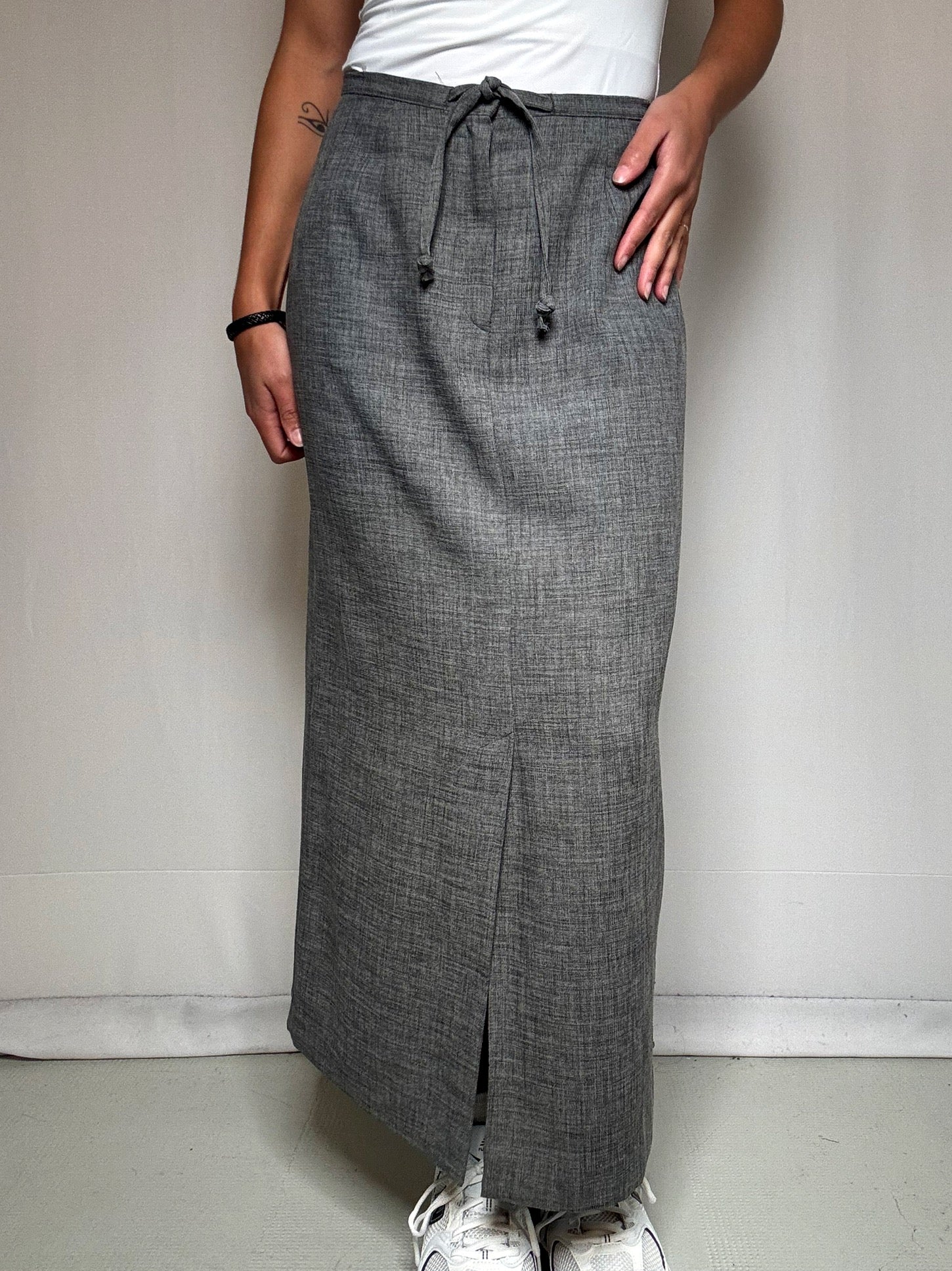 Jupe longue droite grise M/L vintage