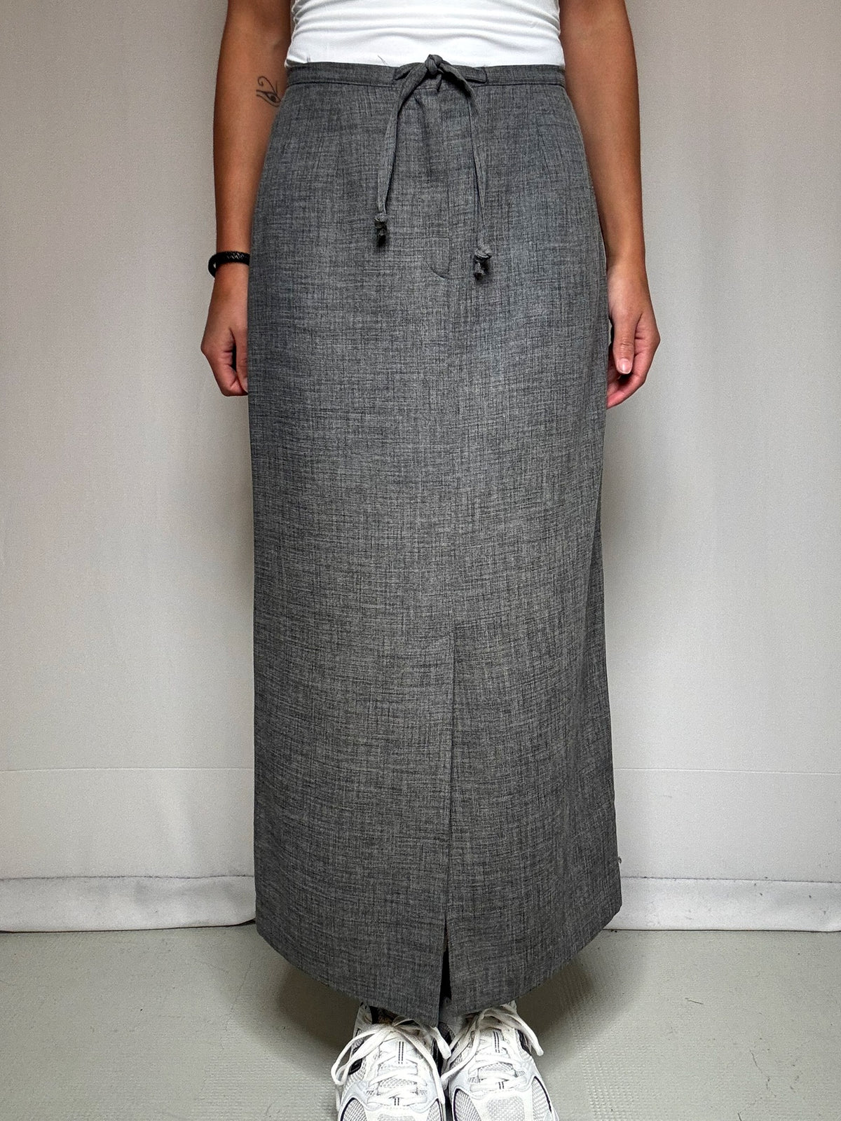 Jupe longue droite grise M/L vintage