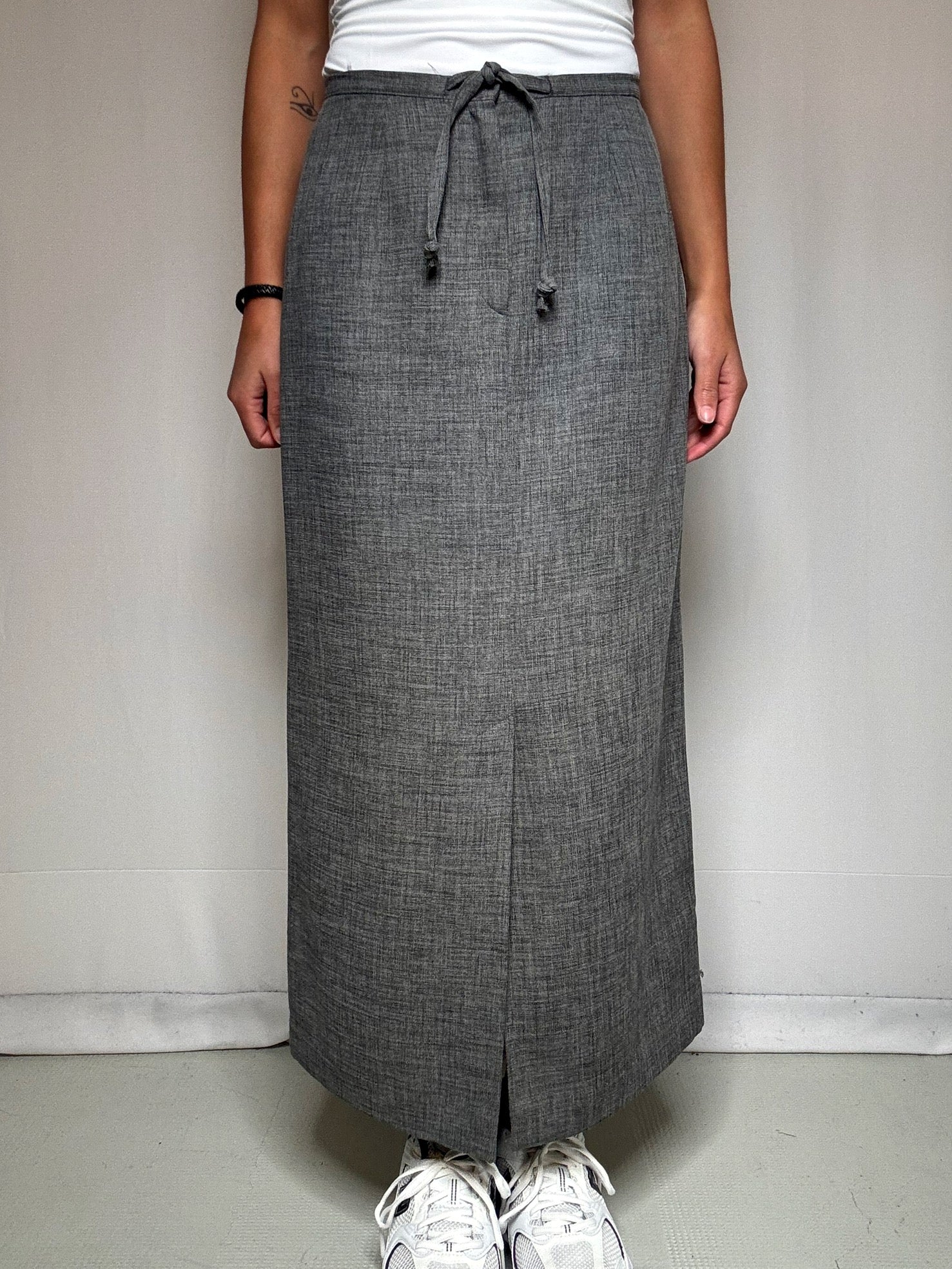 Jupe longue droite grise M/L vintage