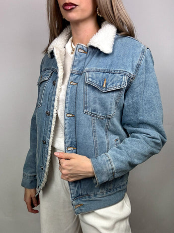 Veste denim mouton L vintage