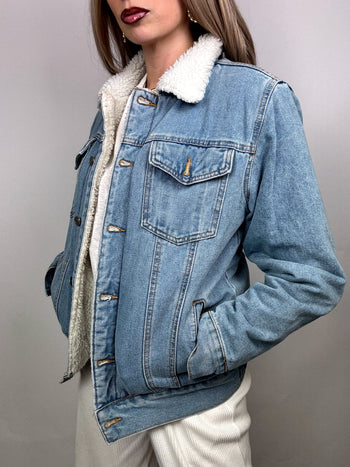 Veste denim mouton L vintage