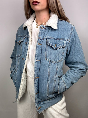 Veste denim mouton L vintage