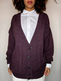 Cardigan en maille violet L vintage