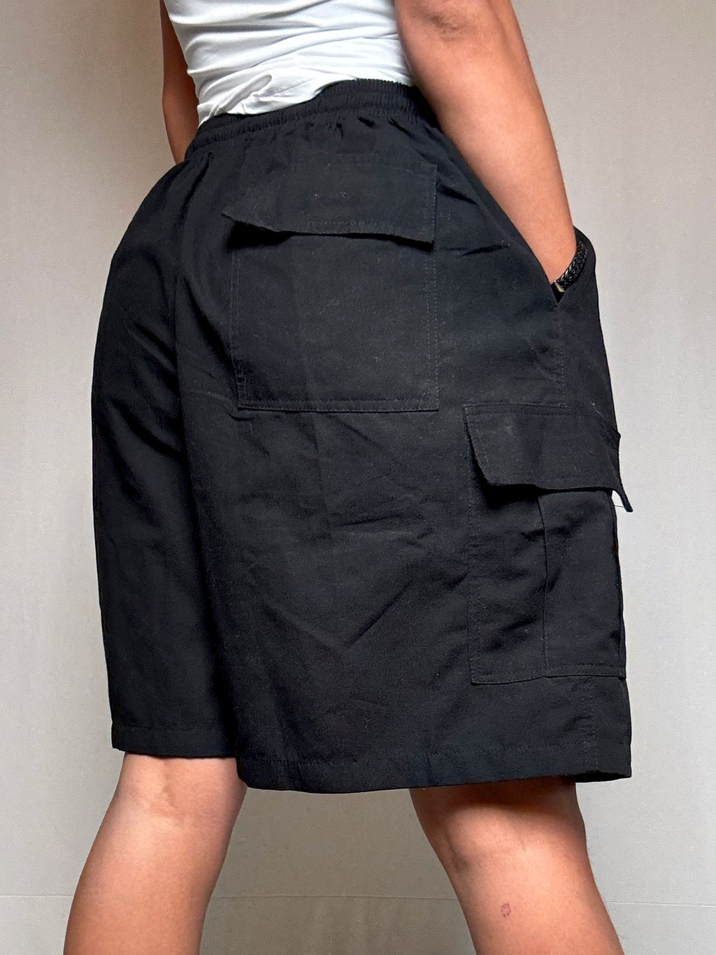 Short sportif noir cargo L/XL vintage