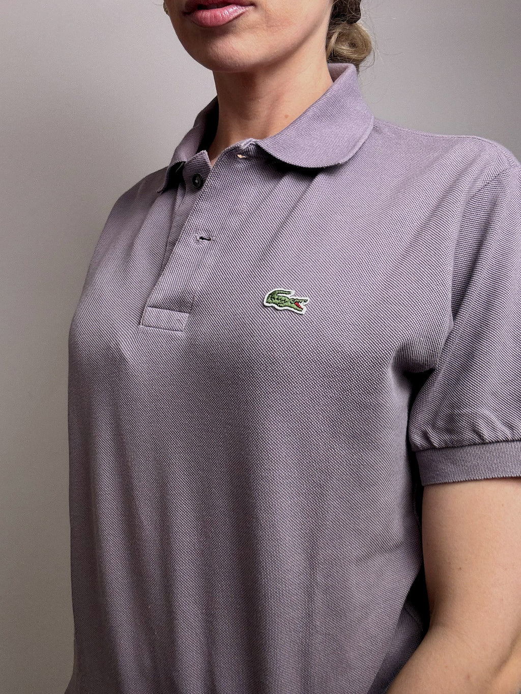 LACOSTE S Vintage lila Kurzarm-Poloshirt