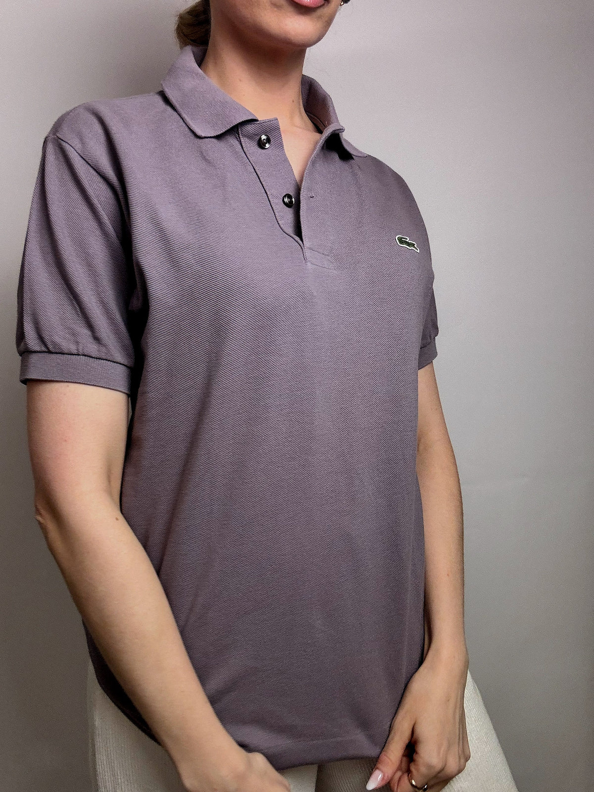 Polo manches courtes lila LACOSTE S vintage