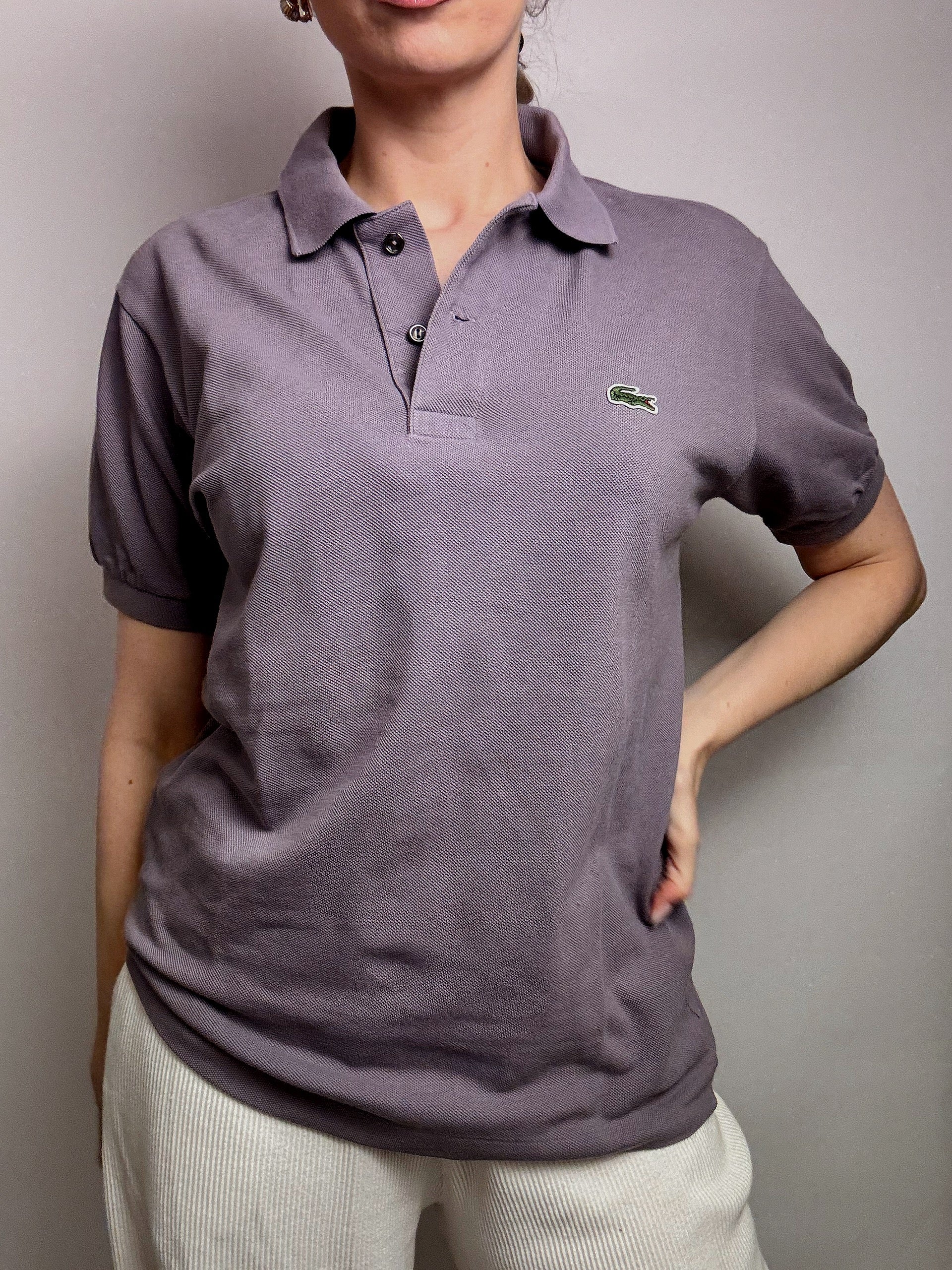 LACOSTE S Vintage lila Kurzarm-Poloshirt
