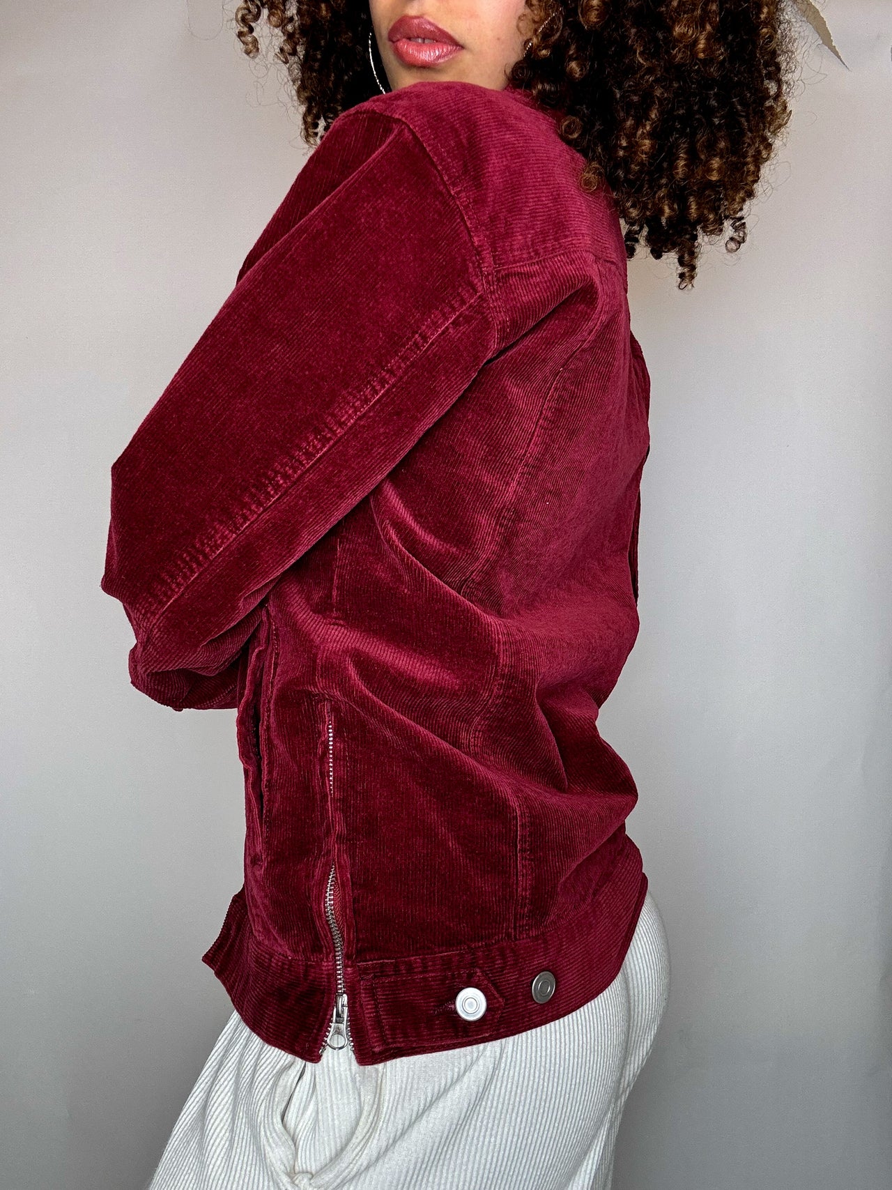 Veste en velours côtelé bordeaux M vintage