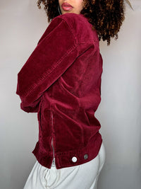 Veste en velours côtelé bordeaux M vintage