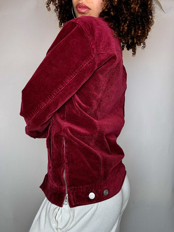 Veste en velours côtelé bordeaux M vintage